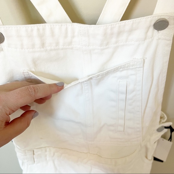 BLANKNYC White Raw Hem Denim Shortalls Lightbox White 30 10 NWT - Picture 5 of 16